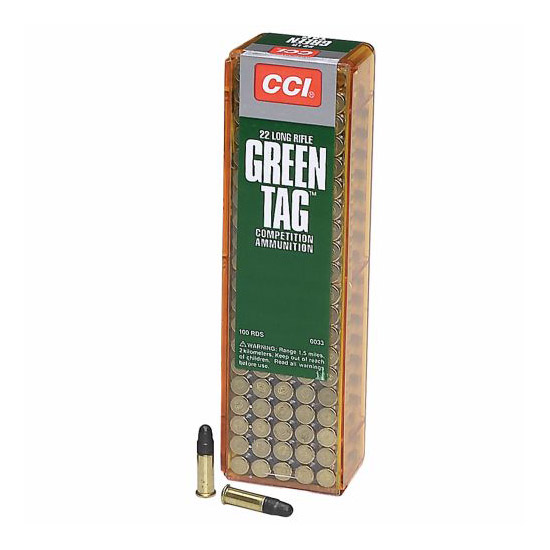 CCI 22LR 40GR GREEN TAG LRN 100/50 - Ammunition